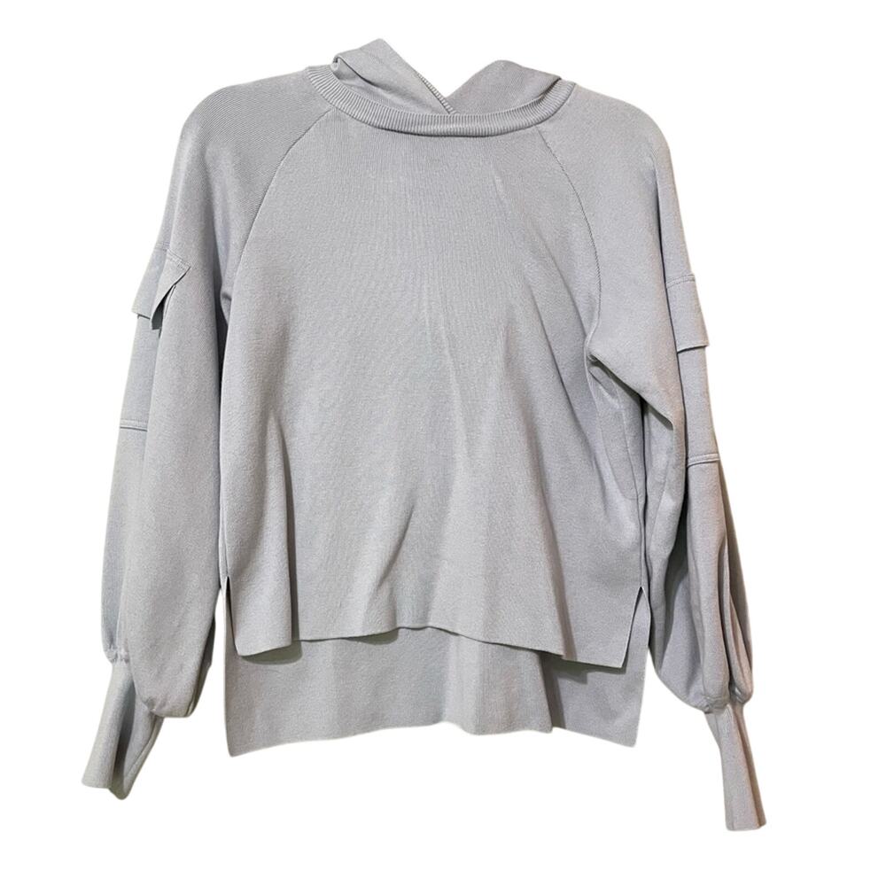 Adeam Light Grey Oversized Puff Sleeve Hoodie Sweatshirt Womens S Street Wear